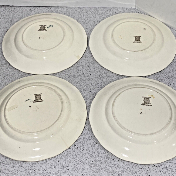 Reynolds Spode Copeland Fine Bone China Floral Bread & Butter Plates (4) FLAW - Picture 5 of 8